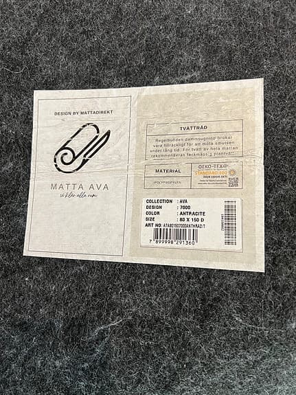 Gångmatta - Ava Antracit 80x150cm