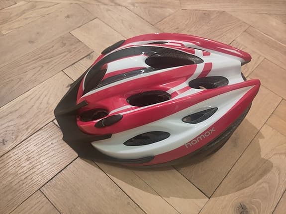 Hamax cykelhjälm S/M röd vit