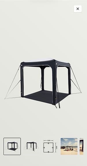 Dometic Hub 2 fristående tält 2,3 x 2,3 m svart