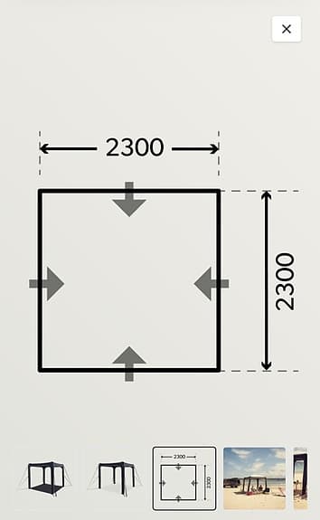 Dometic Hub 2 fristående tält 2,3 x 2,3 m svart