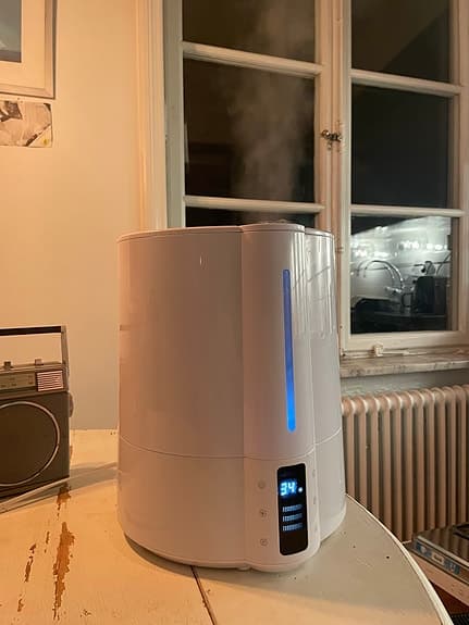 Luftfuktare vit med digital display