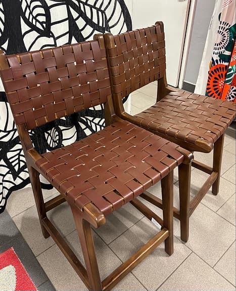 barstol, flätad sits, trä