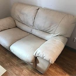 Vit Skinnsoffa i skinn/läder 2-sits