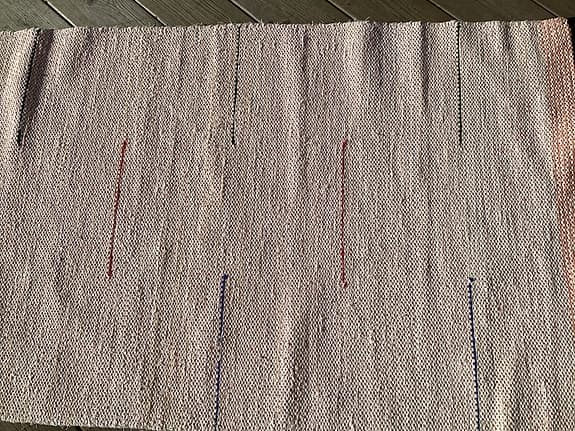 Trasmatta rosa/ beige med fransar