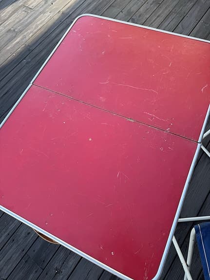 Retro campingbord med 4 pallar