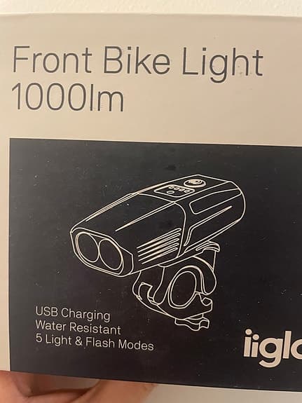 iiglo cykellampa front 1000lm, 5200 mAh