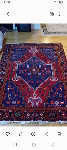 vacker mönster handknut persisk  rugg lugg ullmatta