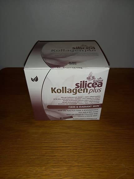 Drickbart kosttillskott med kollagen 56 dospåsar, öppnad låda.
