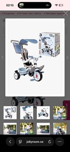 Smoby Trehjuling Baby Balade Plus, Blå