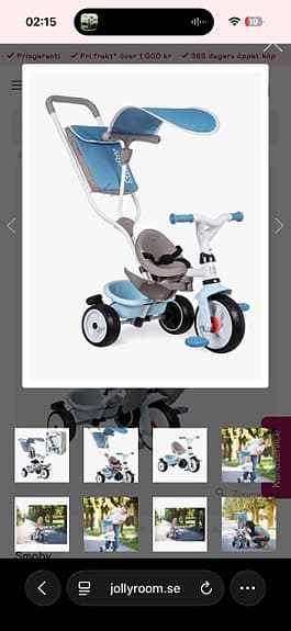 Smoby Trehjuling Baby Balade Plus, Blå