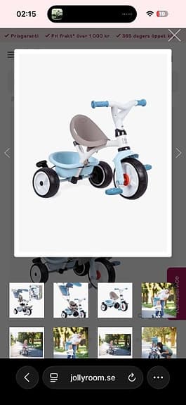 Smoby Trehjuling Baby Balade Plus, Blå