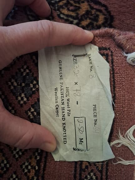 Äkta handknuten ullmatta från Pakistan