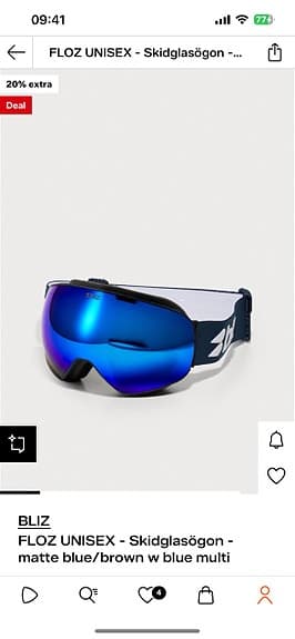 Bliz skidglasögon blå spegellins