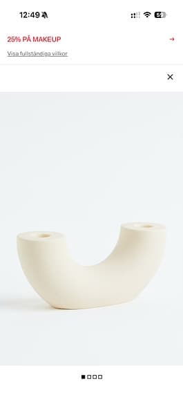Ny ljusstake keramik beige