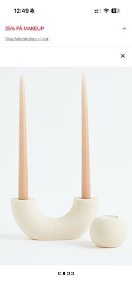 Ny ljusstake keramik beige