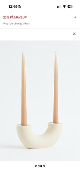 Ny ljusstake keramik beige