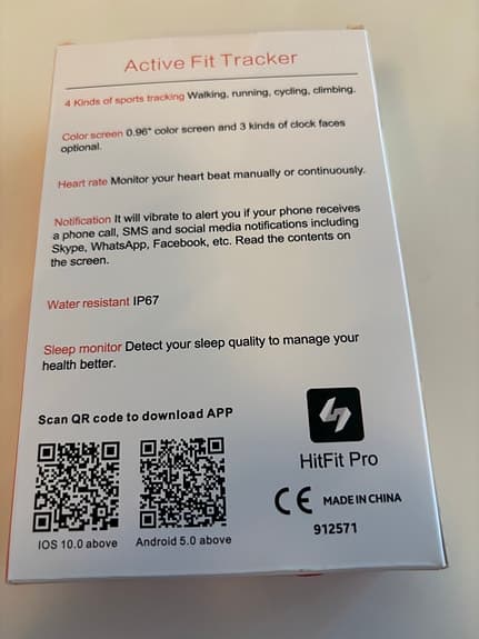 HitFit Pro Active Fit Tracker aktivitetsarmband svart