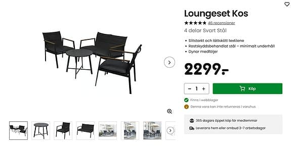 Loungegrupp 4 delar / Lounge set / Utomhusmöbler