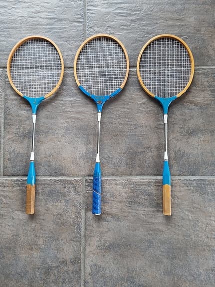 Gold Cup badmintonracket trä blå, samlar föremål
