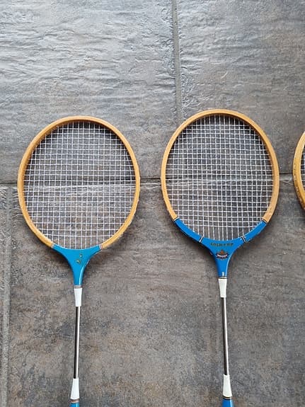 Gold Cup badmintonracket trä blå, samlar föremål