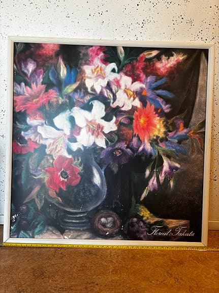 Floreal Takata tavla blomstermotiv 104x104 cm.