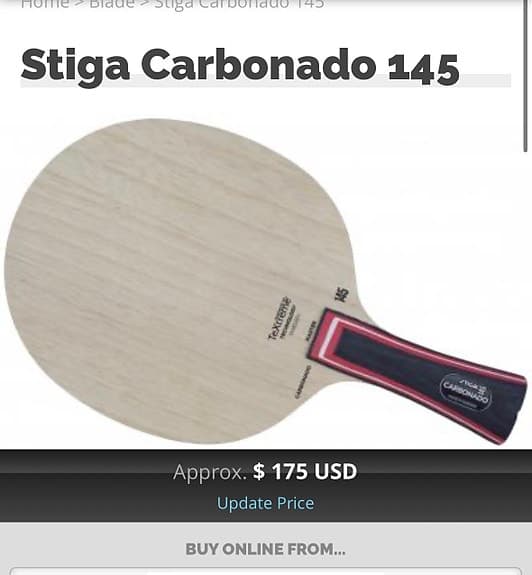 Stiga Carbonado 145 bordtennisracket trä
