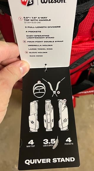 Wilson QS golfbag helt ny