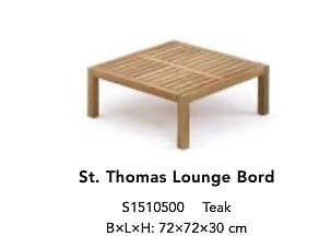 Skagerak St. Thomas loungbord teak 72x72x30 cm