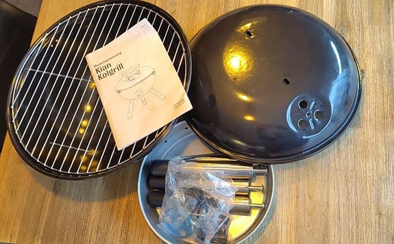 Ny kolgrill Ø36,5 cm – perfekt till sjön eller utflykt