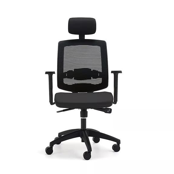 Kontorsstol STANLEY Inklusive nackstöd och armstöd, svart