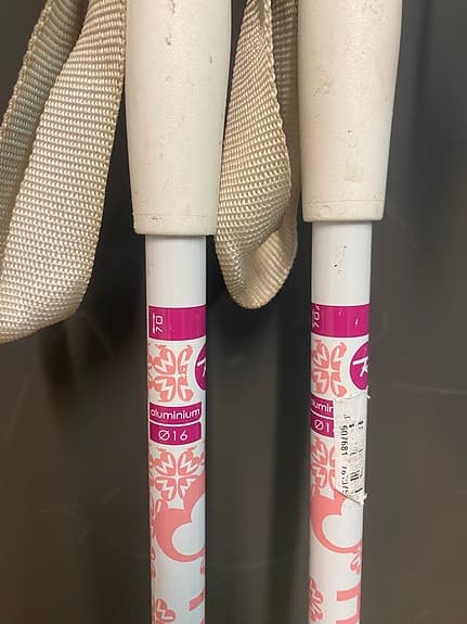 Stiga skidstavar aluminium 105 cm vit rosa