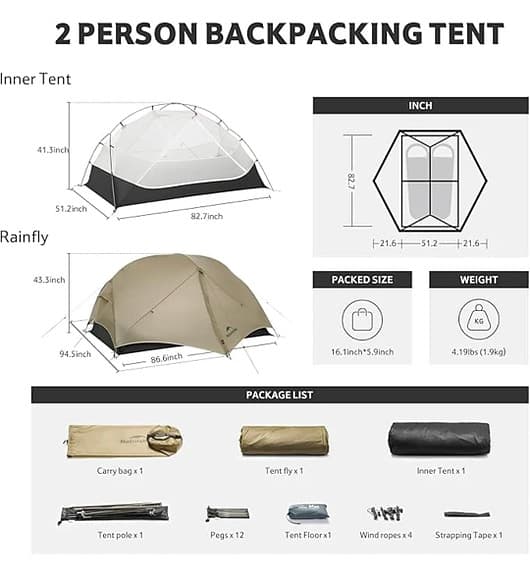 Naturehike Mongar UL 2 tält