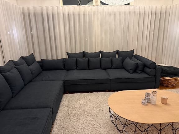 Bolia hörnsoffa mörkblå tyg, modulsoffa