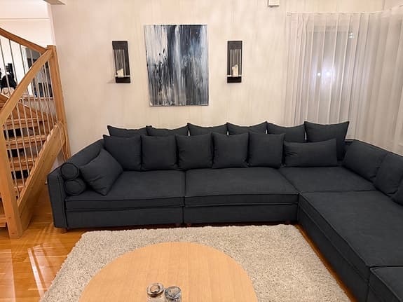 Bolia hörnsoffa mörkblå tyg, modulsoffa