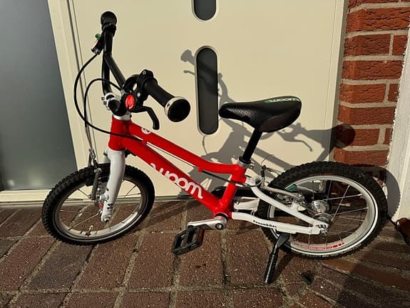 Woom barncykel 14" röd/vit