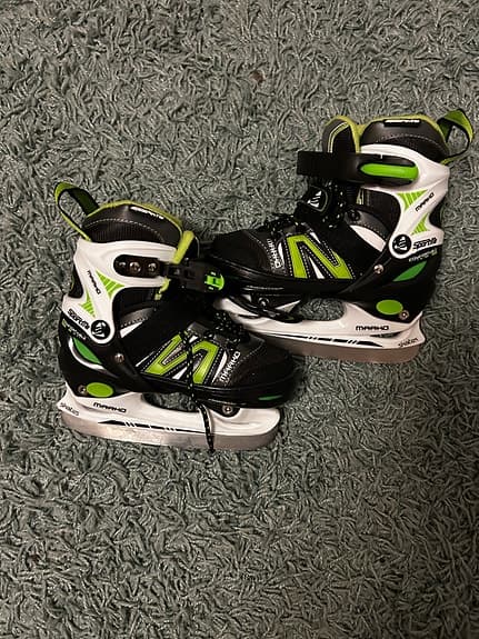 justerbara skridskor barn storlek 31-34 svart grön