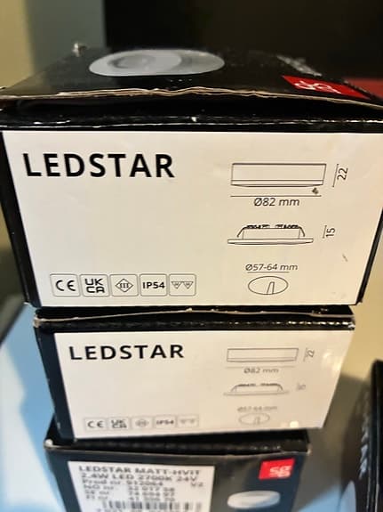 SG Armaturen Ledstar LED-spot 2,4W 2700K matt vit 24V