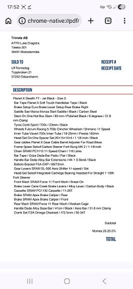 Planet X triathloncykel storlek Small