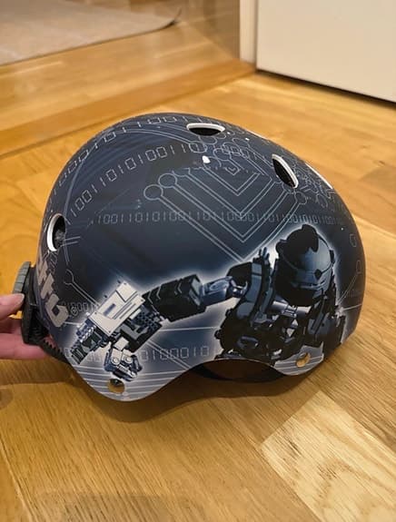 Etto cykelhjälm barn XS blå med robotmotiv