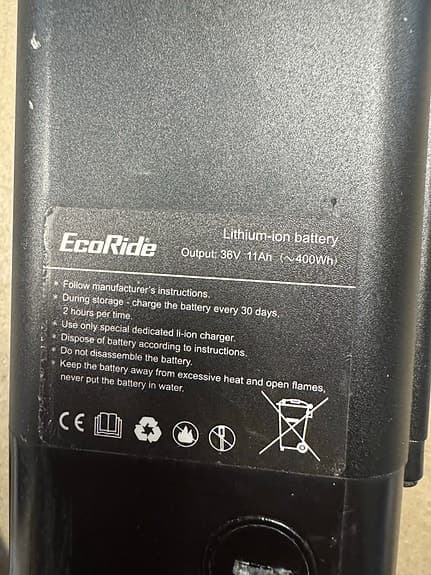 Ecoride Elcykelbatteri