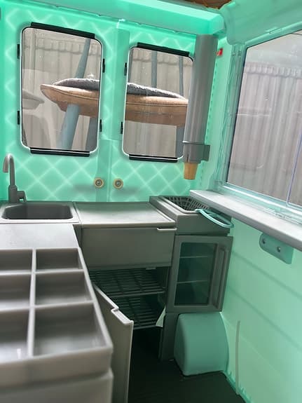 Dockbil leksaks-foodtruck turkos plast