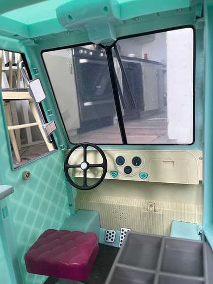 Dockbil leksaks-foodtruck turkos plast