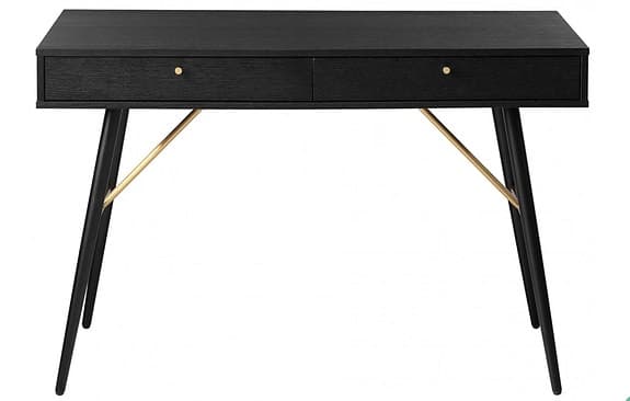 Skrivbord 'Lux' - Svart/Mässing