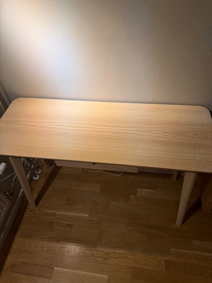 LISABO Desk, ash veneer, 118x45 cm