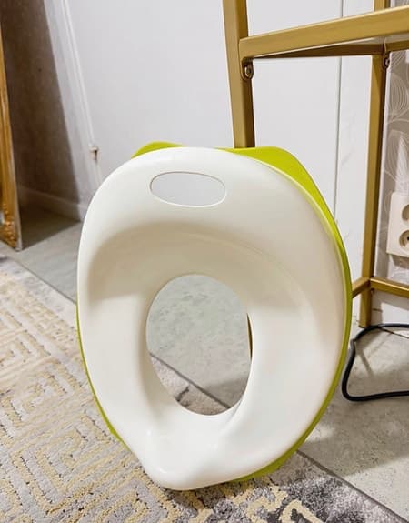 Toalettring barn vit grön plast