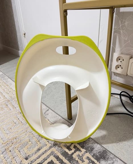 Toalettring barn vit grön plast