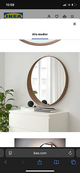 IKEA spegel rund brun