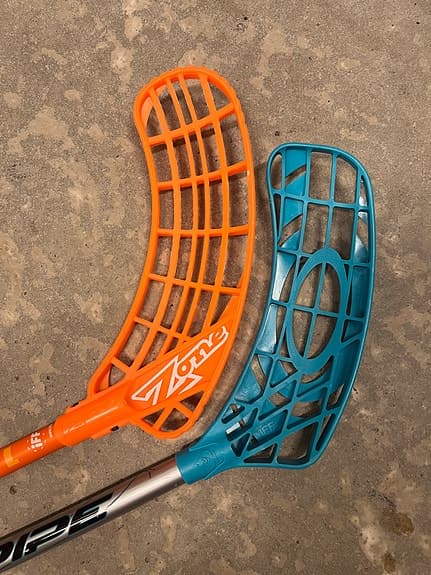 Zone innebandyklubbor plastblad turkos och orange