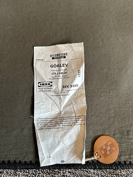 IKEA Görlev matta / kelim 170x240 cm grå/ svart mönstrad