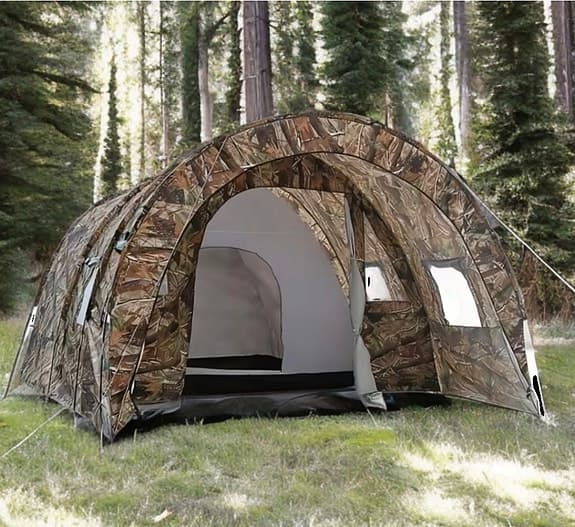 Stort Campingtält för 8–10 Personer – Vattentätt, 2 Rum + Hall